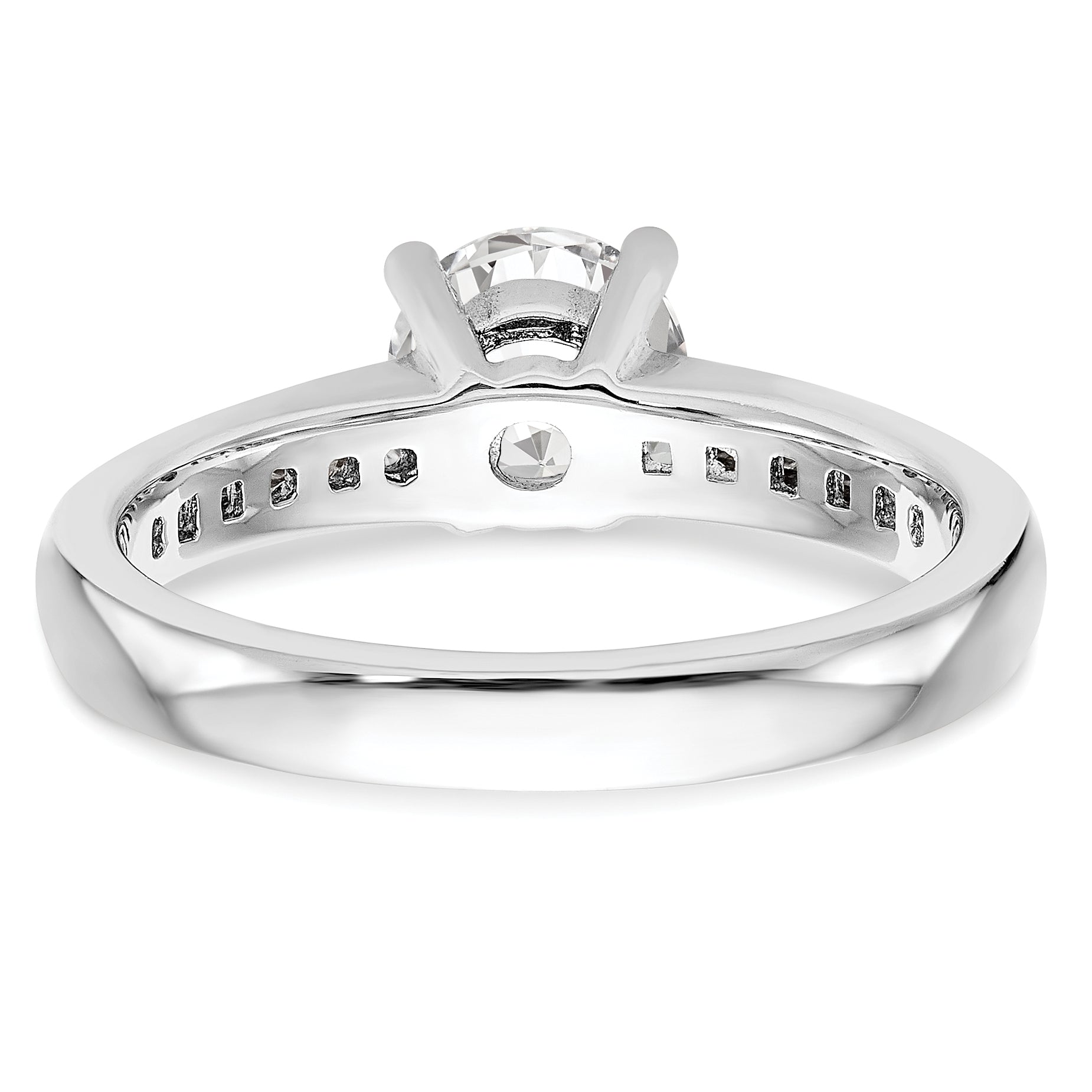 0.20ct. CZ Solid Real 14K White Gold Engagement Ring