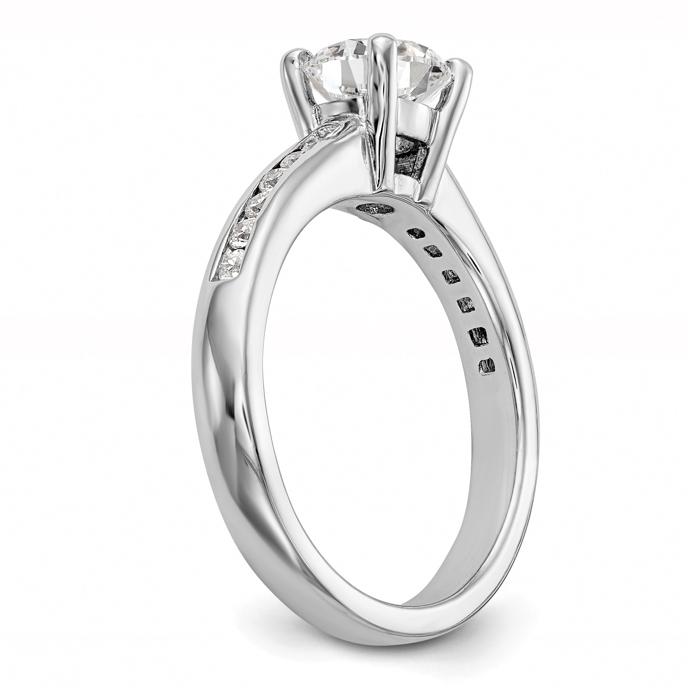 0.20ct. CZ Solid Real 14K White Gold Engagement Ring
