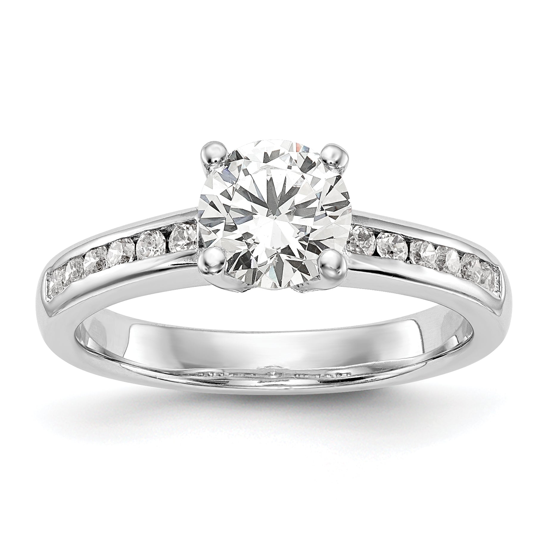 0.20ct. CZ Solid Real 14K White Gold Engagement Ring