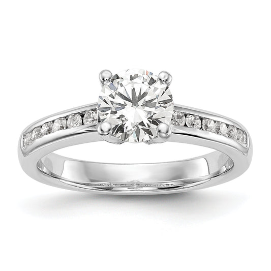 0.20ct. CZ Solid Real 14K White Gold Engagement Ring
