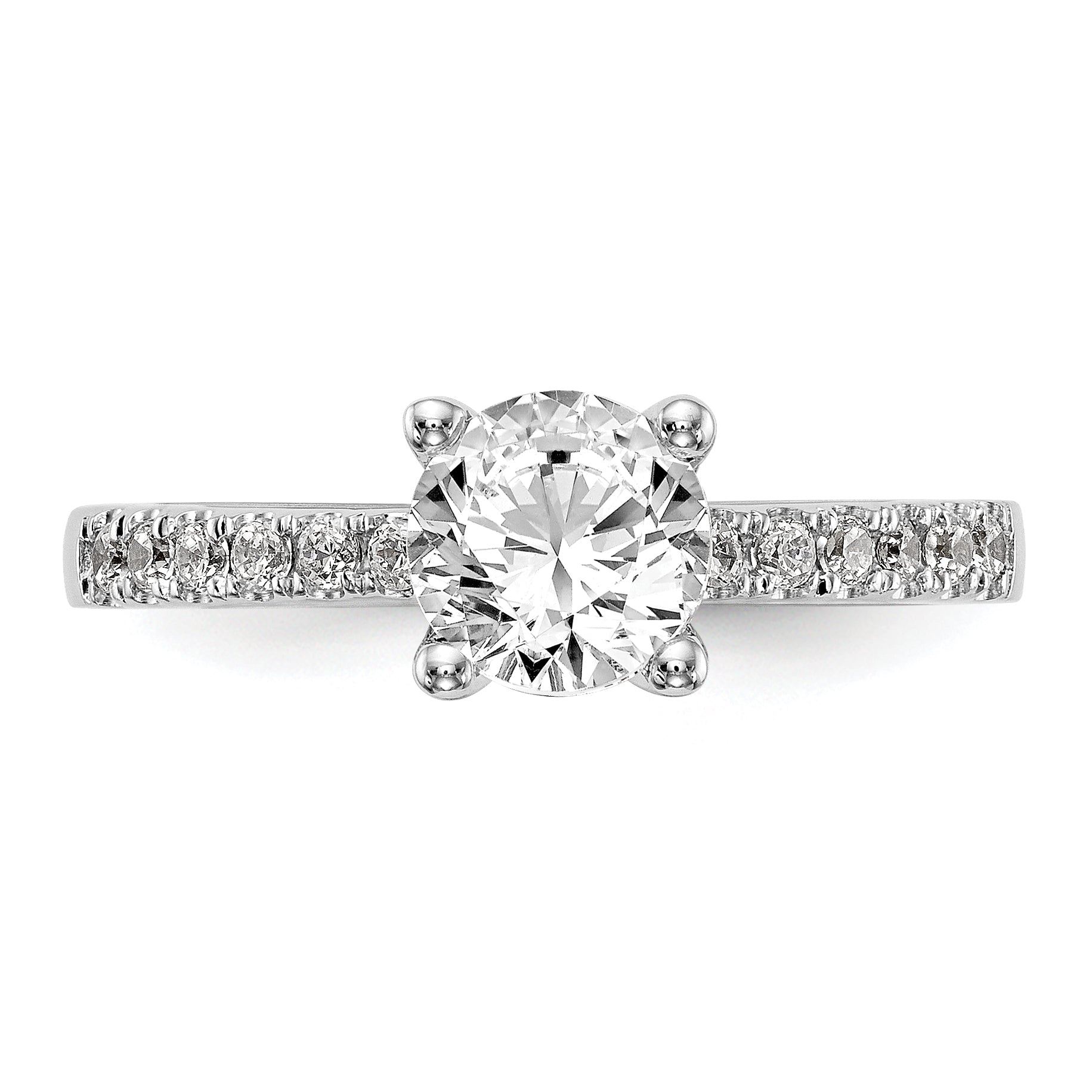 0.25ct. CZ Solid Real 14K White Gold Engagement Ring