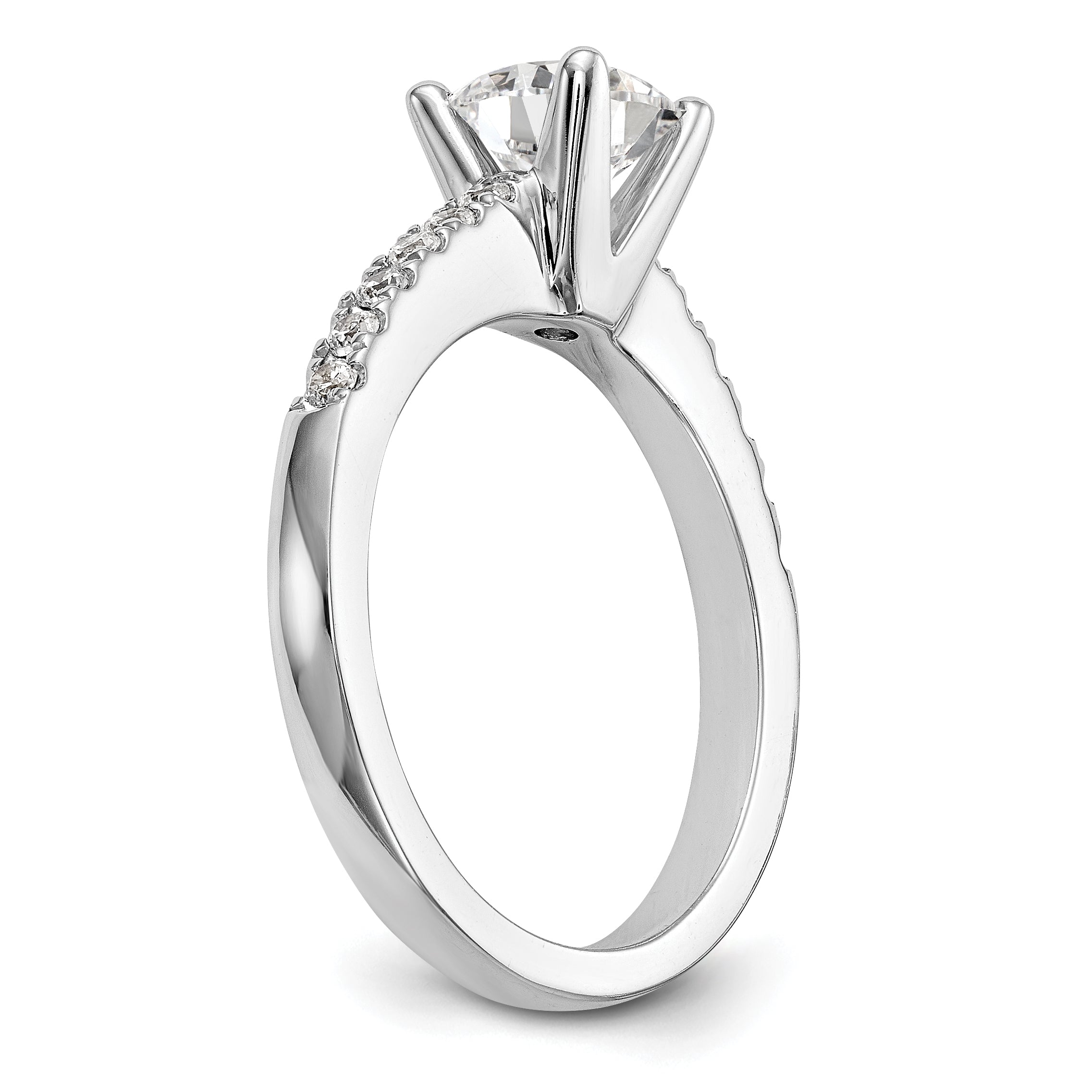 0.25ct. CZ Solid Real 14K White Gold Engagement Ring