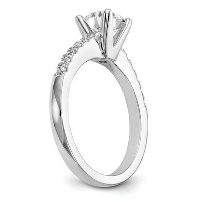 0.25ct. CZ Solid Real 14K White Gold Engagement Ring