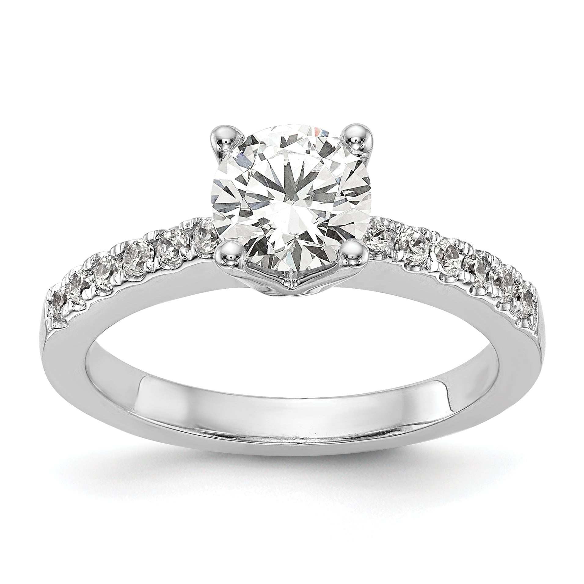0.25ct. CZ Solid Real 14K White Gold Engagement Ring