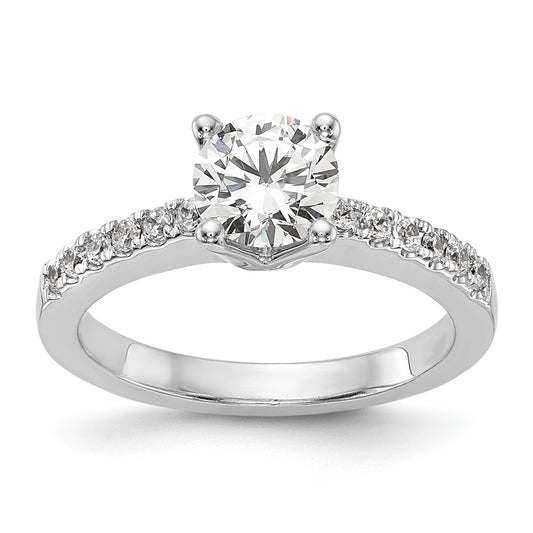 0.25ct. CZ Solid Real 14K White Gold Engagement Ring