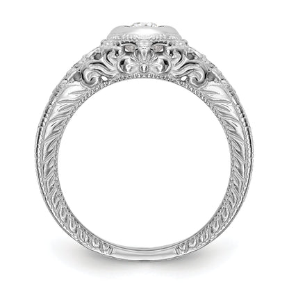 0.25ct. CZ Solid Real 14K White Gold Engagement Ring