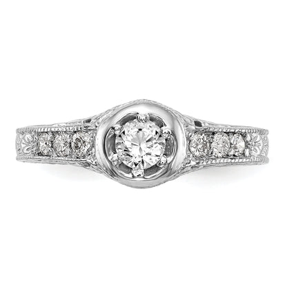 0.25ct. CZ Solid Real 14K White Gold Engagement Ring