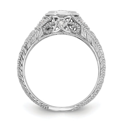 0.20ct. CZ Solid Real 14K White Gold Engagement Ring