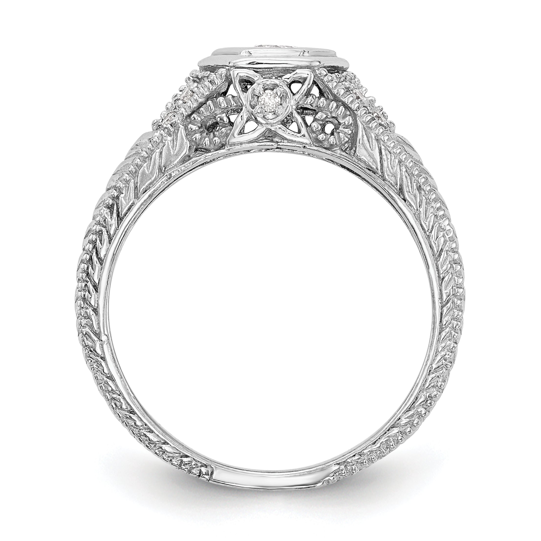 0.20ct. CZ Solid Real 14K White Gold Engagement Ring