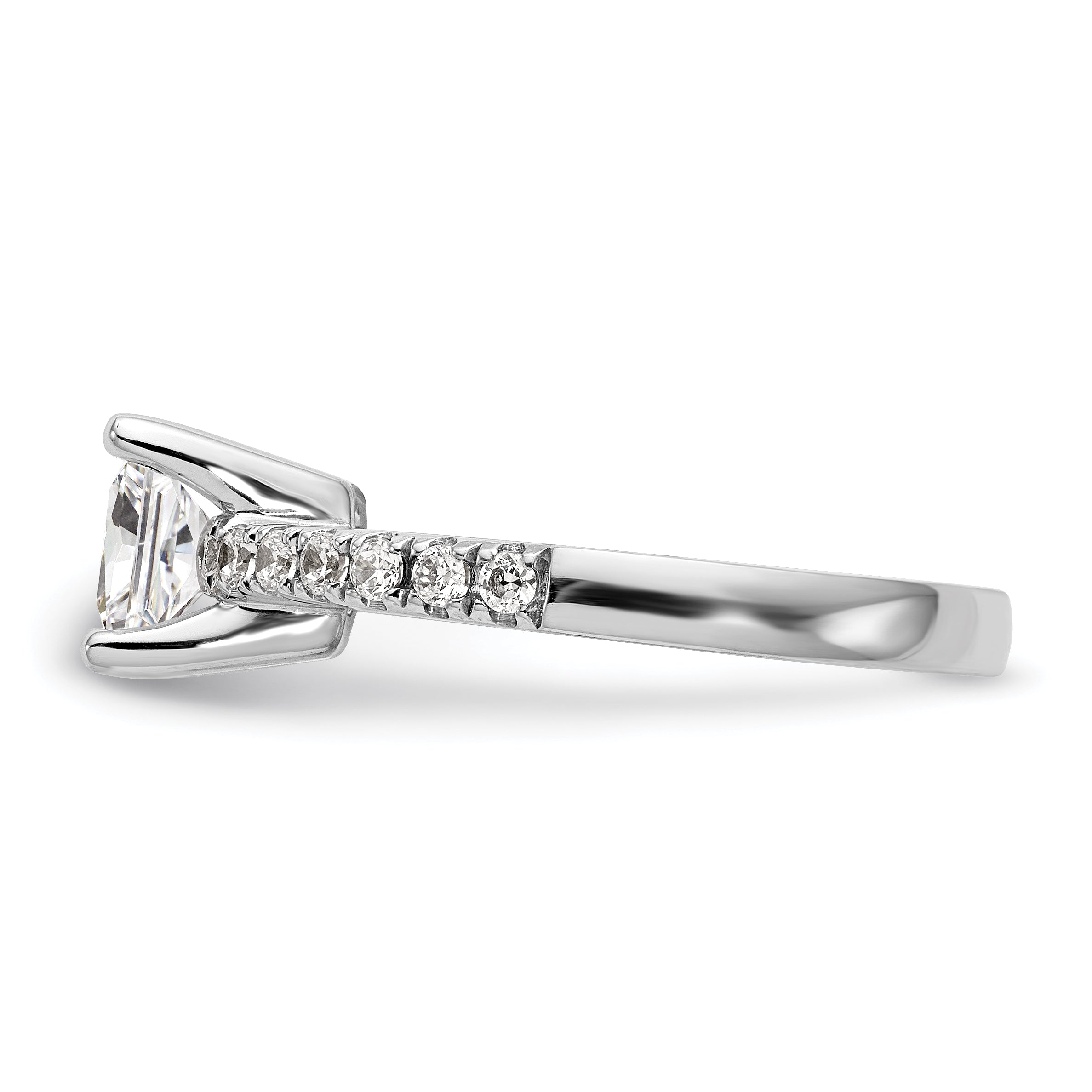 0.25ct. CZ Solid Real 14K White Gold Engagement Ring