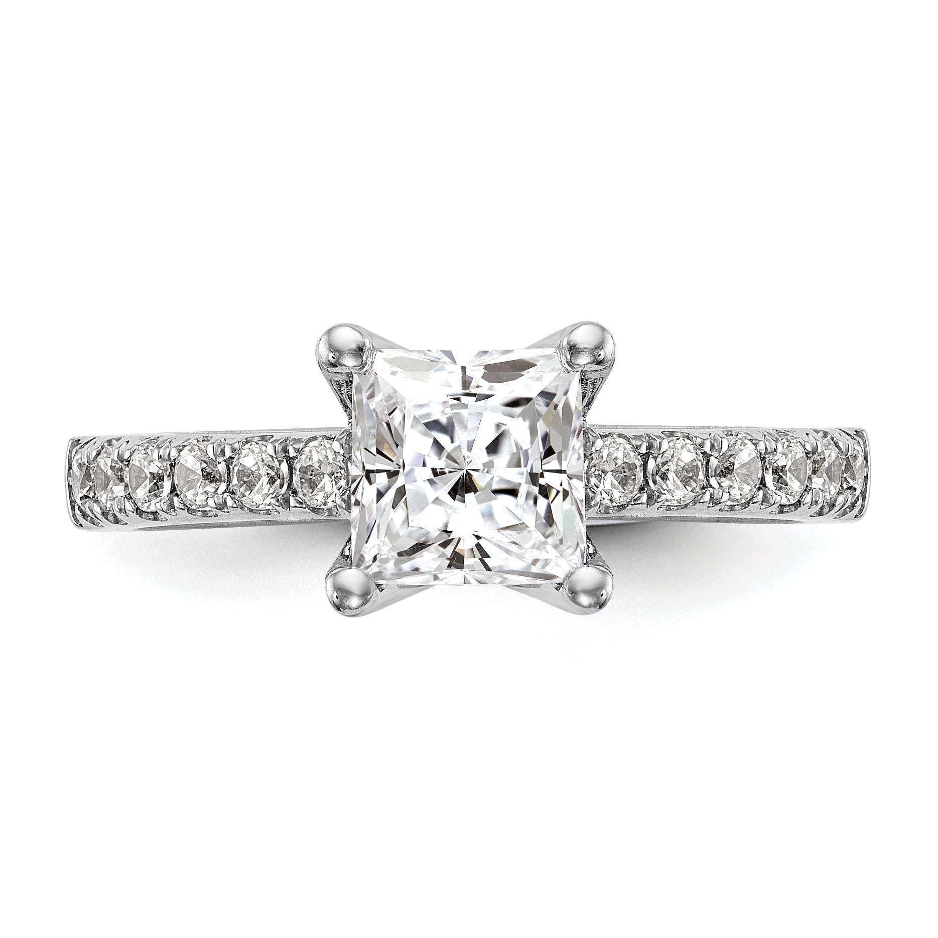 0.25ct. CZ Solid Real 14K White Gold Engagement Ring