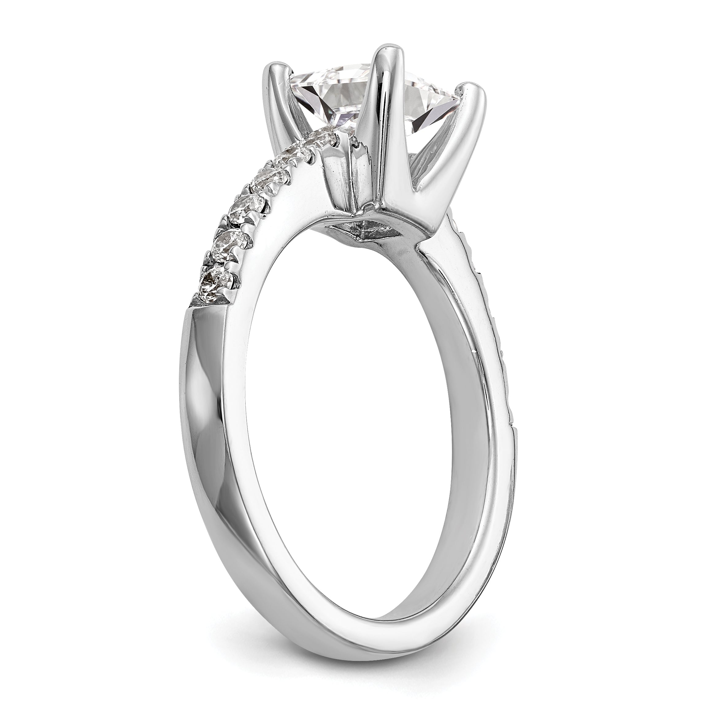 0.25ct. CZ Solid Real 14K White Gold Engagement Ring