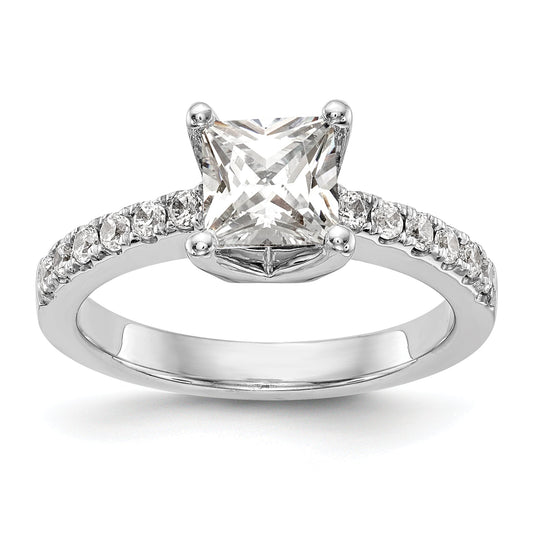 0.25ct. CZ Solid Real 14K White Gold Engagement Ring