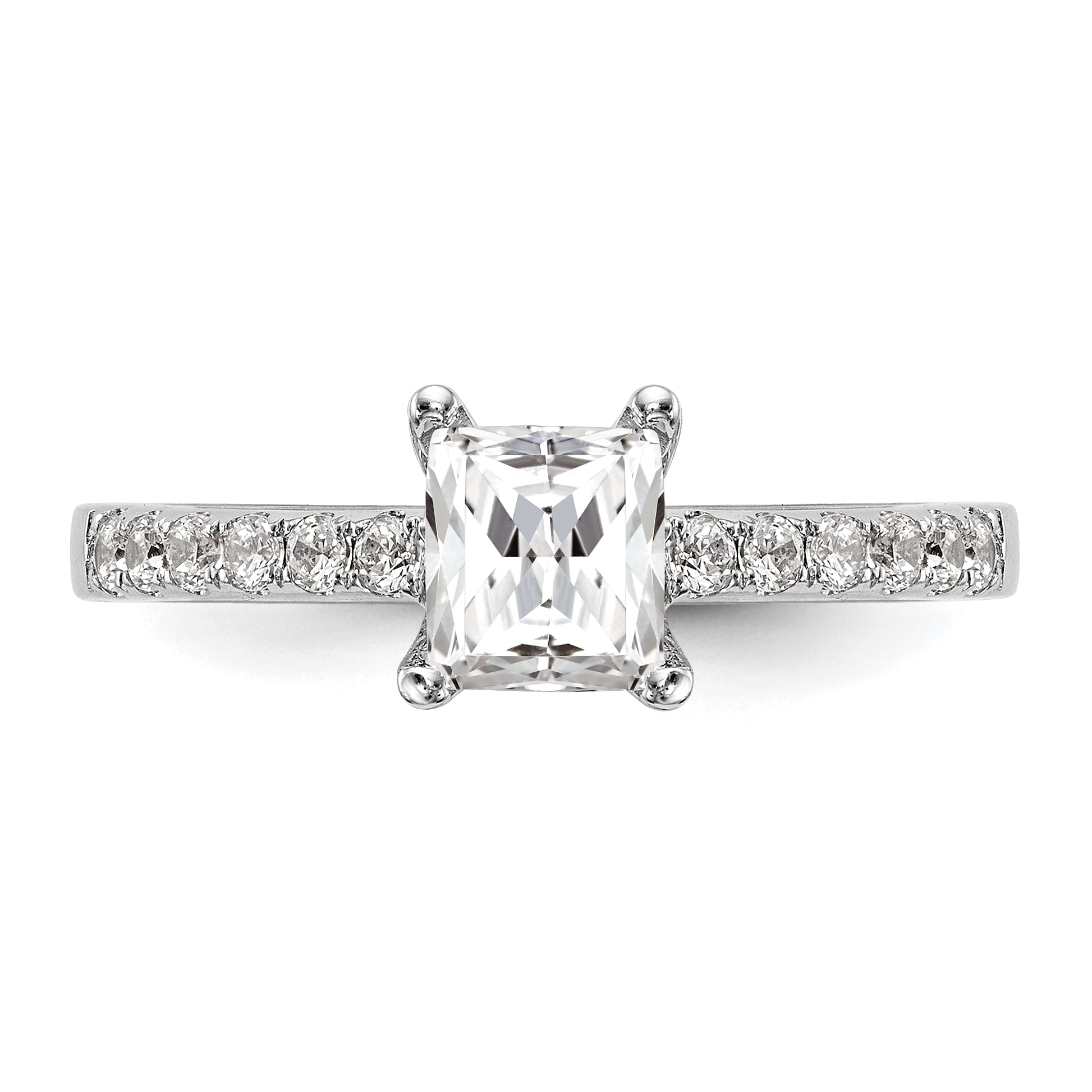 0.20ct. CZ Solid Real 14K White Gold Engagement Ring
