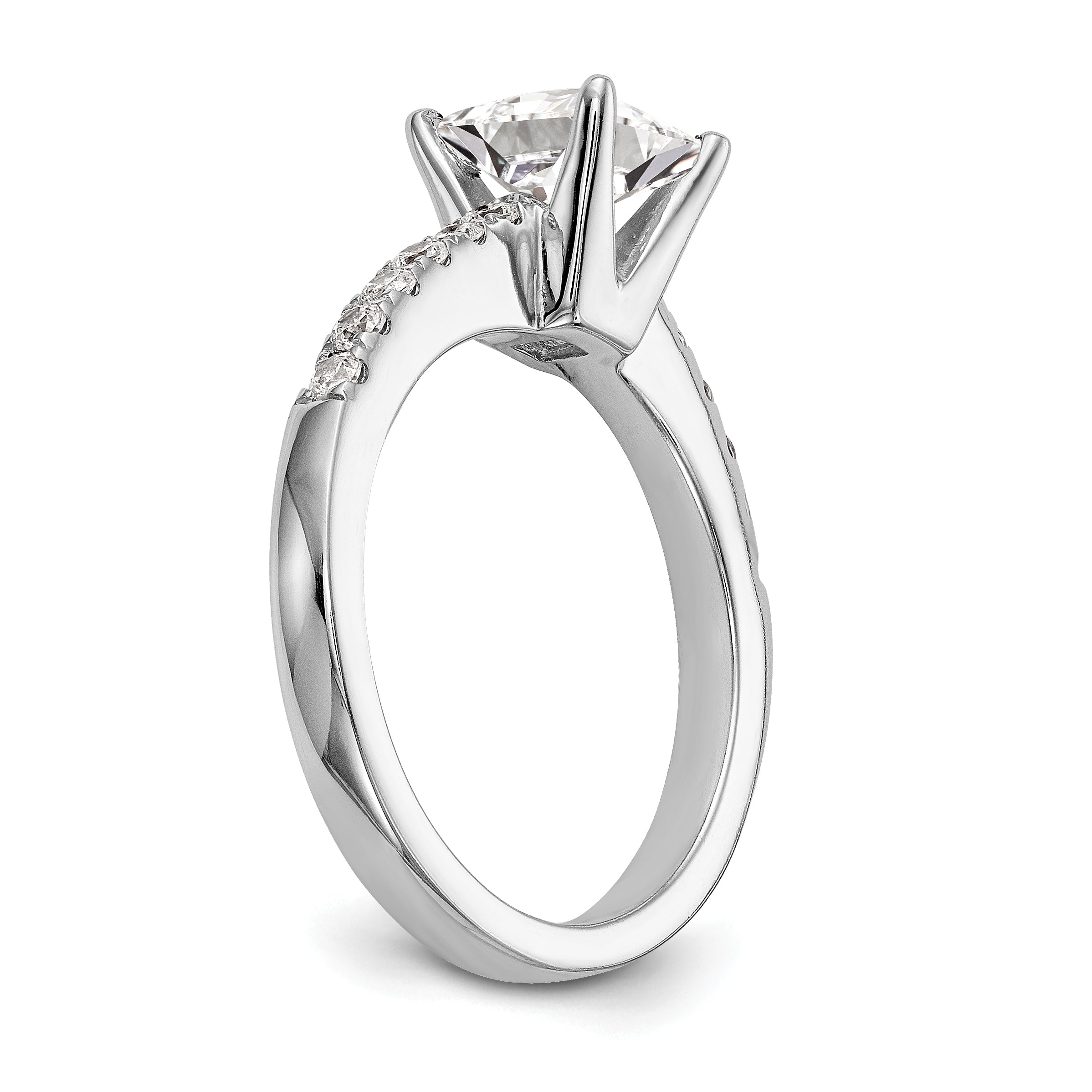 0.20ct. CZ Solid Real 14K White Gold Engagement Ring