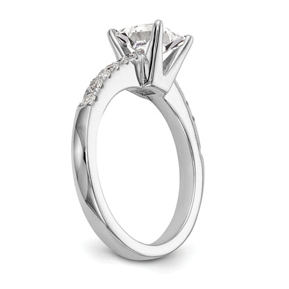 0.25ct. CZ Solid Real 14K White Gold Engagement Ring