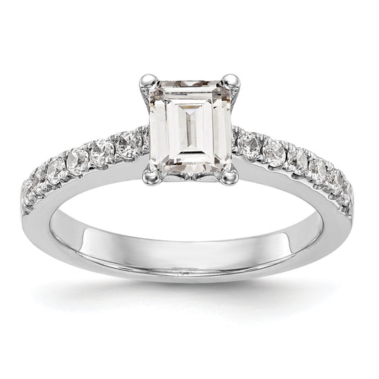 0.20ct. CZ Solid Real 14K White Gold Engagement Ring