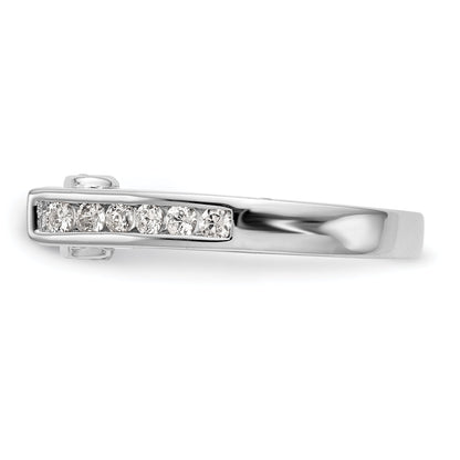 0.21ct. CZ Solid Real 14K White Gold Peg Set Engagement Ring