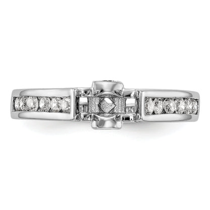 0.10ct. CZ Solid Real 14K White Gold Peg Set Engagement Ring