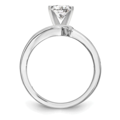 0.15ct. CZ Solid Real 14K White Gold Peg Set Engagement Ring