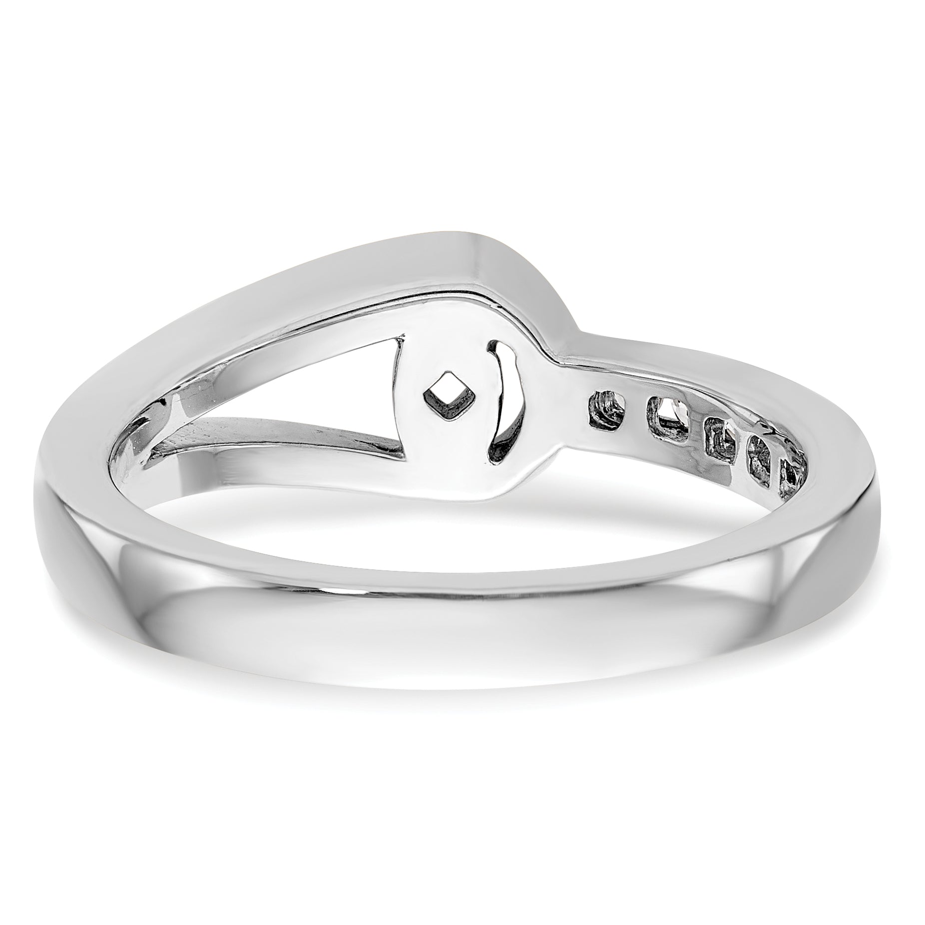 0.15ct. CZ Solid Real 14K White Gold Peg Set Engagement Ring