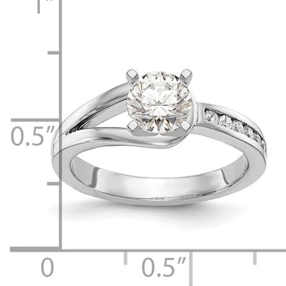 0.15ct. CZ Solid Real 14K White Gold Peg Set Engagement Ring