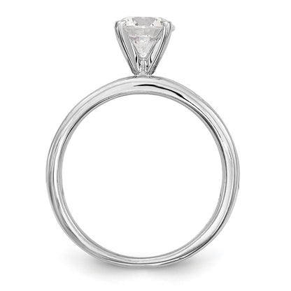 0.18ct. CZ Solid Real 14K White Gold Peg Set Engagement Ring