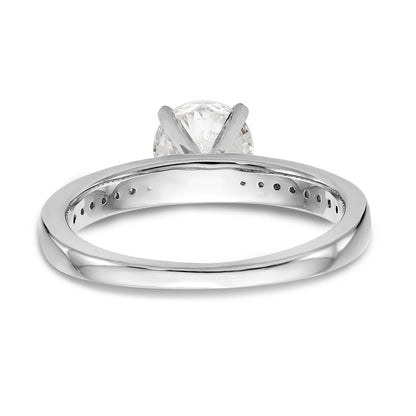0.18ct. CZ Solid Real 14K White Gold Peg Set Engagement Ring