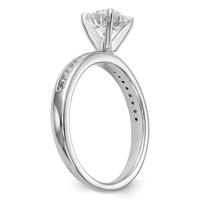 0.18ct. CZ Solid Real 14K White Gold Peg Set Engagement Ring