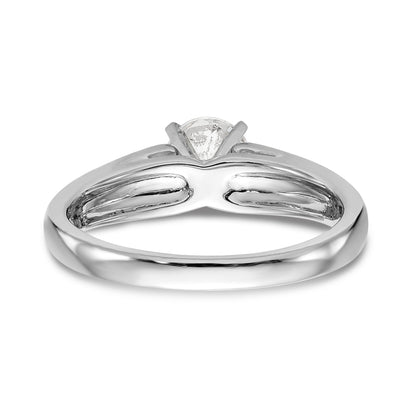0.16ct. CZ Solid Real 14K White Gold Peg Set Engagement Ring