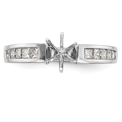 0.28ct. CZ Solid Real 14K White Gold Princess Cut Peg Set Engagement Ring