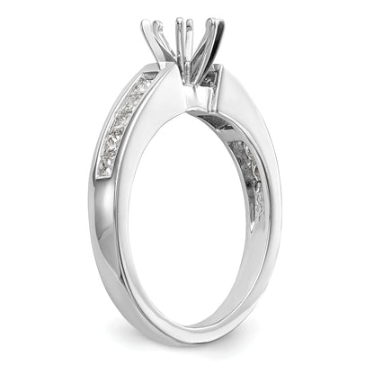 0.28ct. CZ Solid Real 14K White Gold Princess Cut Peg Set Engagement Ring