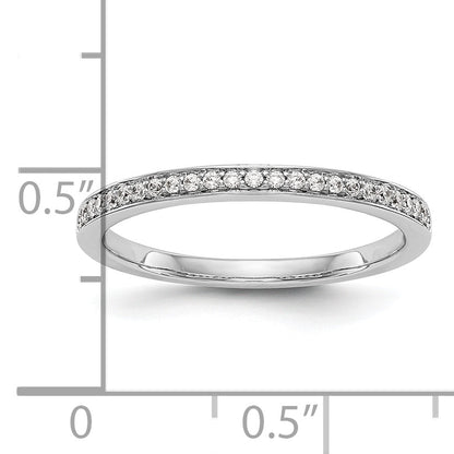 0.13ct. CZ Solid Real 14k White Gold Wedding Wedding Band Ring