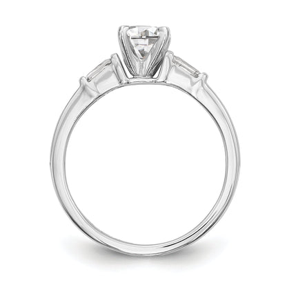 0.24ct. CZ Solid Real 14K White Gold Peg Set Engagement Ring