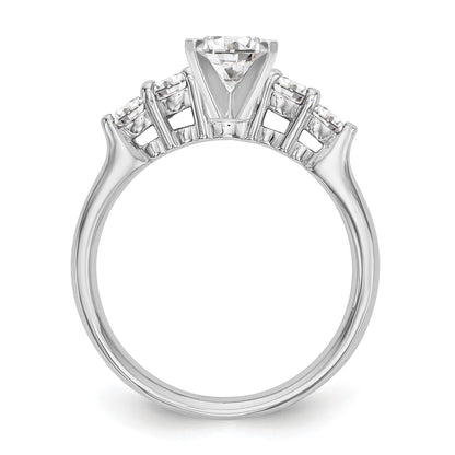 0.22ct. CZ Solid Real 14K White Gold Peg Set Engagement Ring