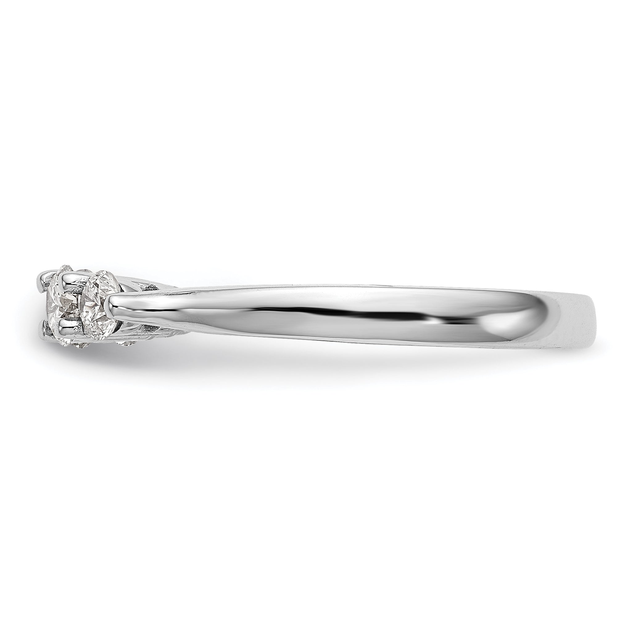 0.22ct. CZ Solid Real 14K White Gold Peg Set Engagement Ring