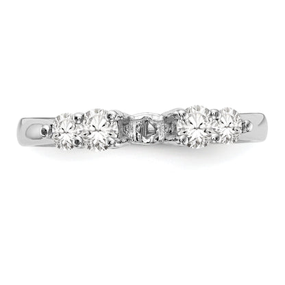 0.22ct. CZ Solid Real 14K White Gold Peg Set Engagement Ring