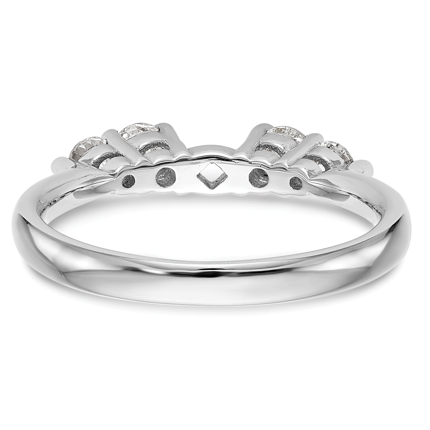 0.22ct. CZ Solid Real 14K White Gold Peg Set Engagement Ring