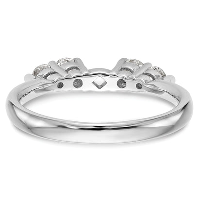 0.22ct. CZ Solid Real 14K White Gold Peg Set Engagement Ring