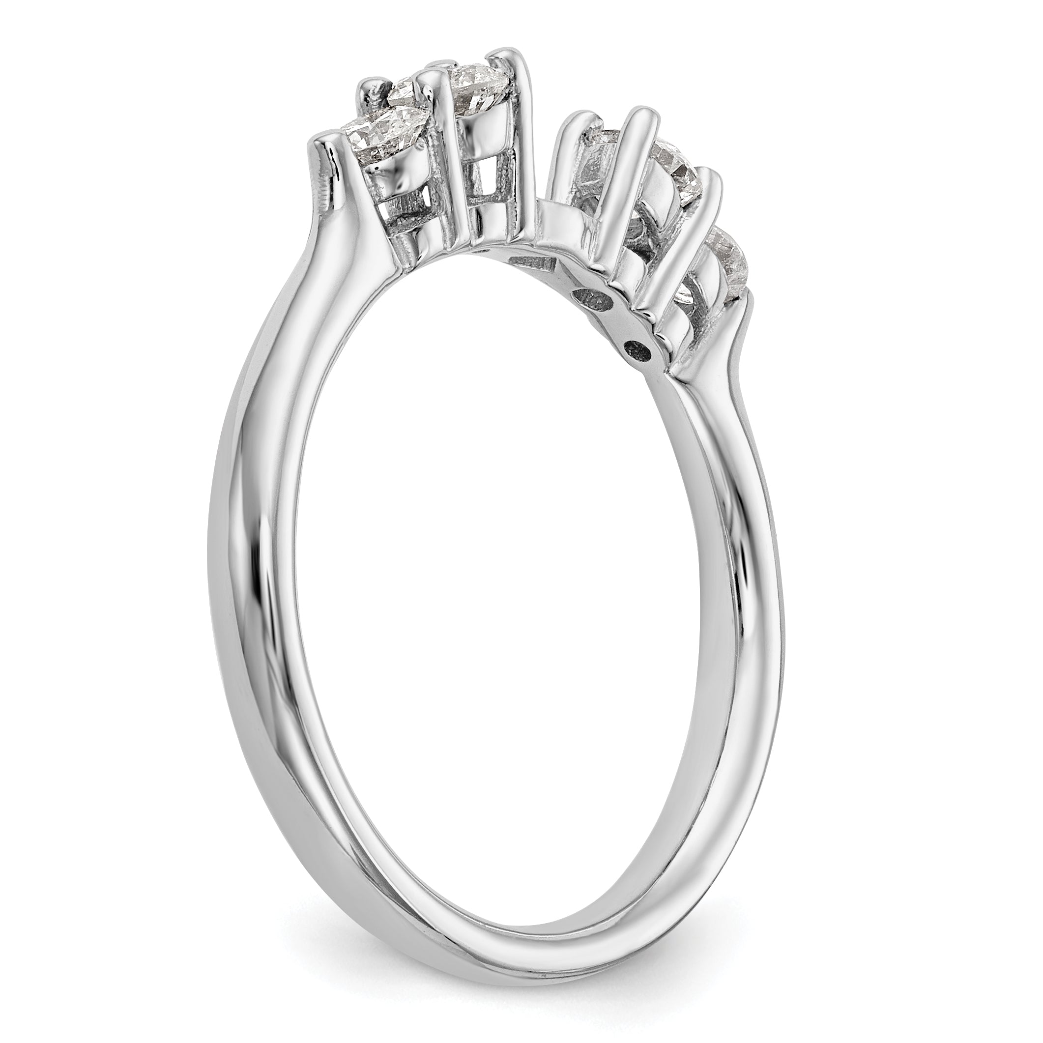 0.22ct. CZ Solid Real 14K White Gold Peg Set Engagement Ring