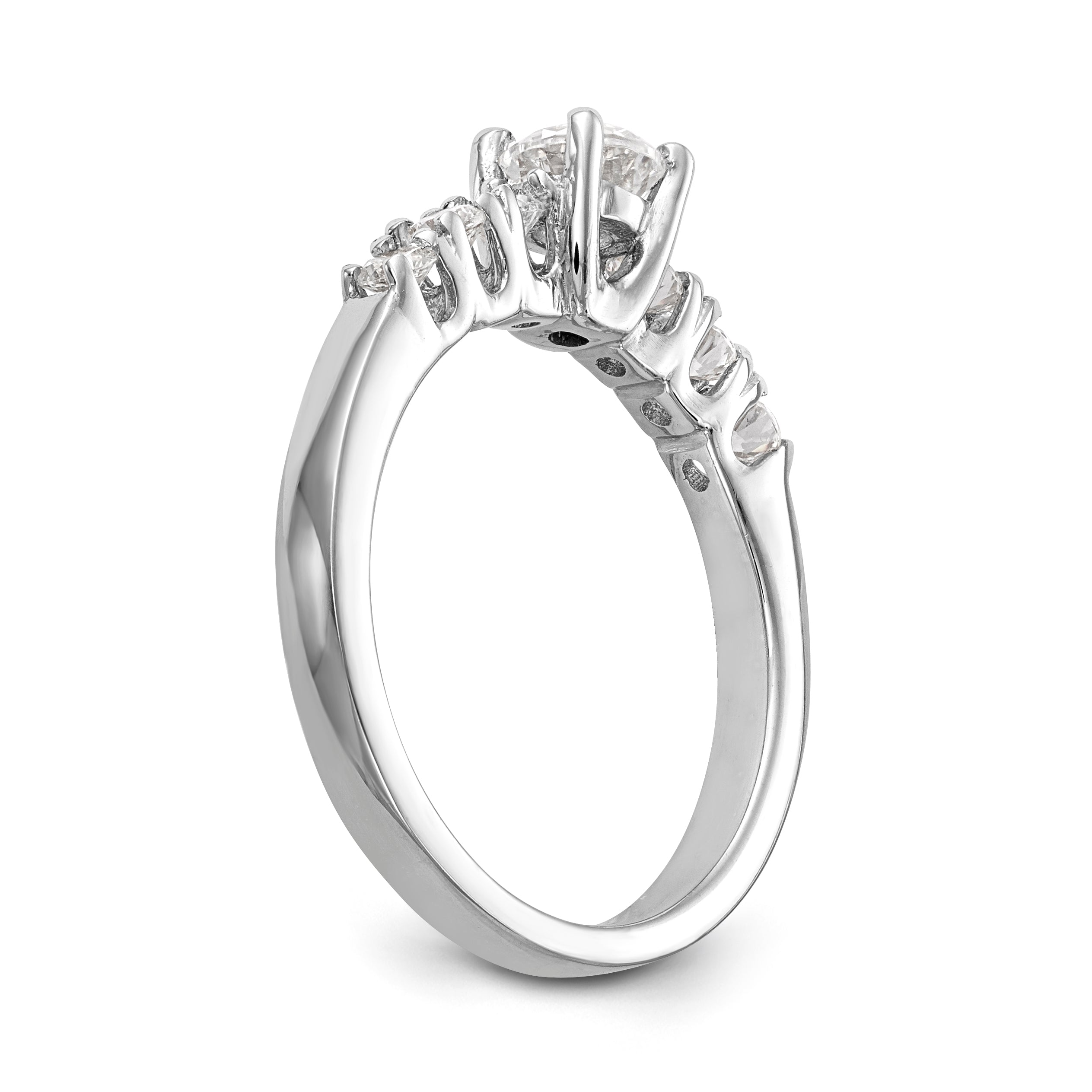0.17ct. CZ Solid Real 14K White Gold Engagement Ring