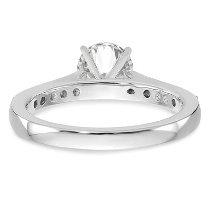 0.17ct. CZ Solid Real 14K White Gold Peg Set Engagement Ring
