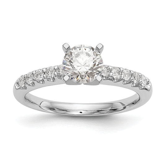 0.25ct. CZ Solid Real 14K White Gold Peg Set Engagement Ring