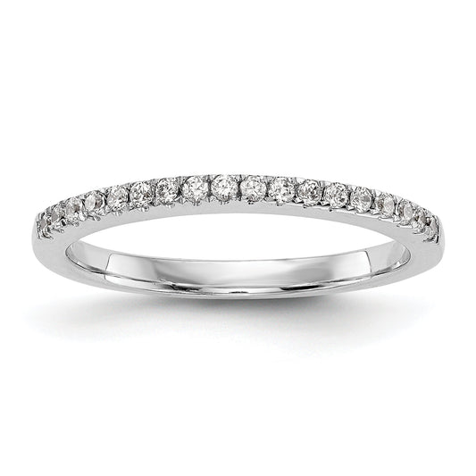 0.18ct. CZ Solid Real 14k White Gold Wedding Wedding Band Ring