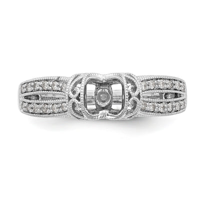0.17ct. CZ Solid Real 14K White Gold Peg Set Engagement Ring