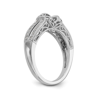 0.17ct. CZ Solid Real 14K White Gold Peg Set Engagement Ring
