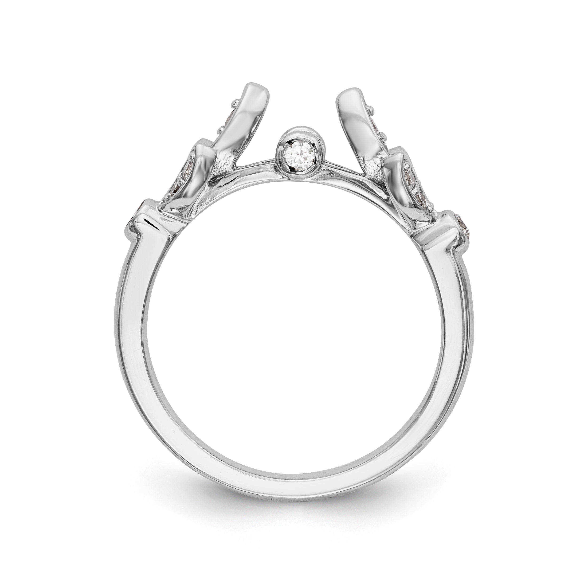 0.17ct. CZ Solid Real 14K White Gold Peg Set Engagement Ring