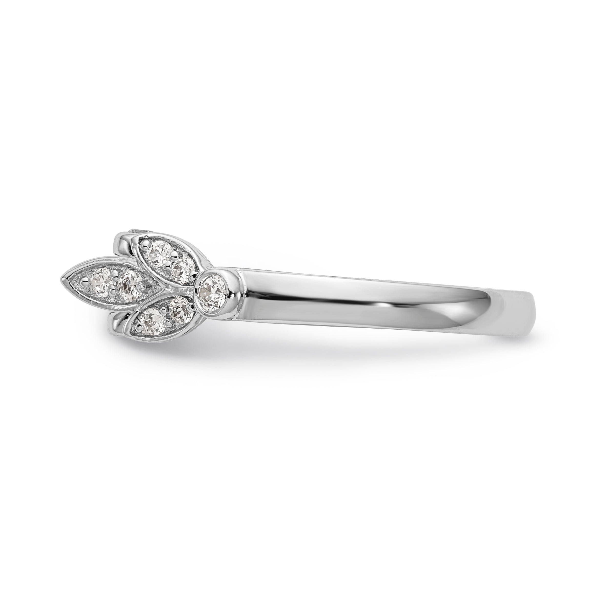 0.17ct. CZ Solid Real 14K White Gold Peg Set Engagement Ring