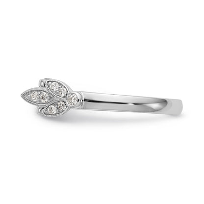 0.17ct. CZ Solid Real 14K White Gold Peg Set Engagement Ring
