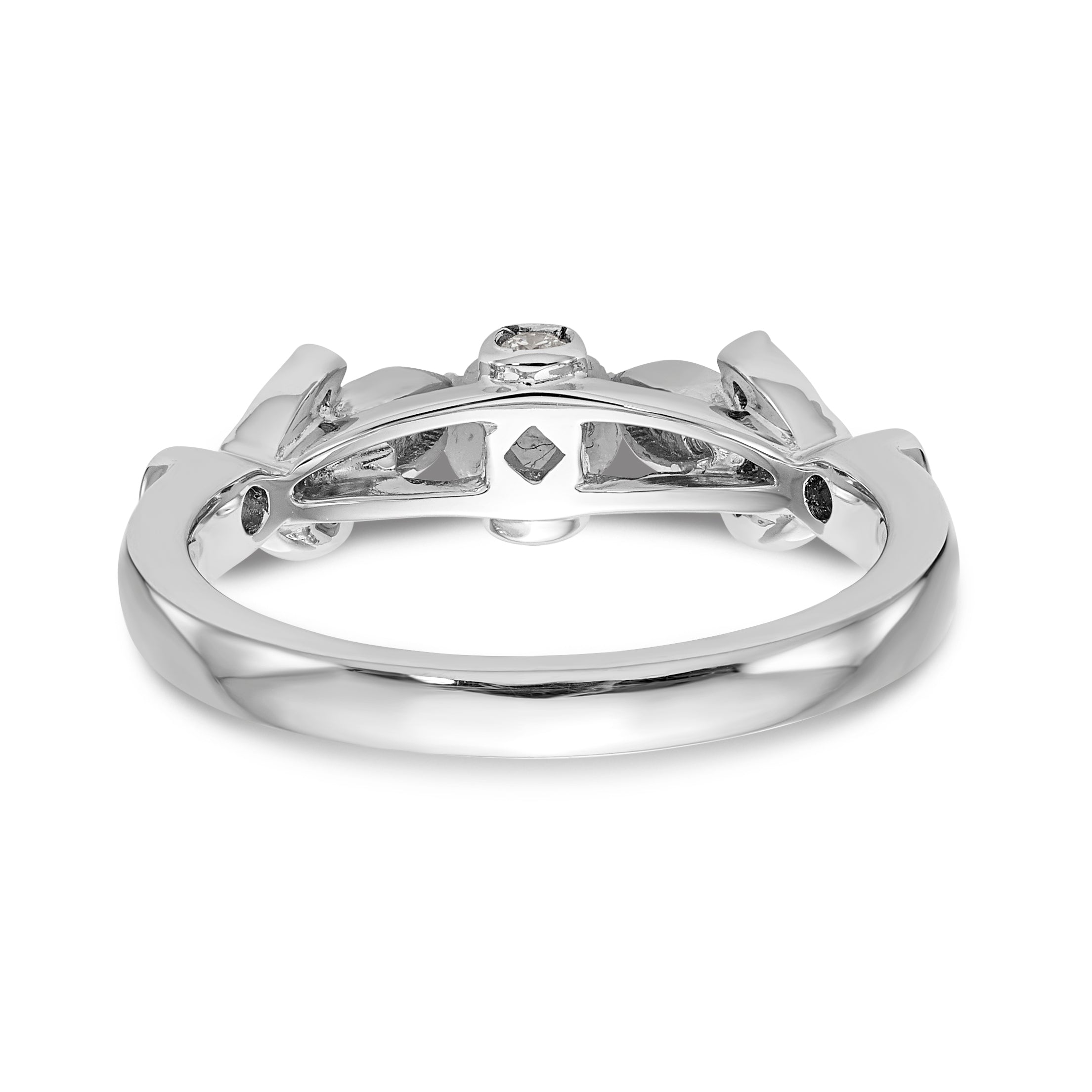 0.17ct. CZ Solid Real 14K White Gold Peg Set Engagement Ring